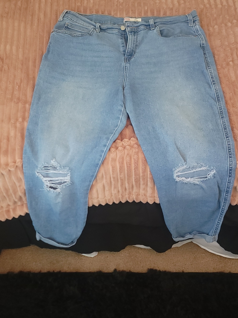 Signature by Levi Strauss Light Blue Ripped Boyfriend Jeans